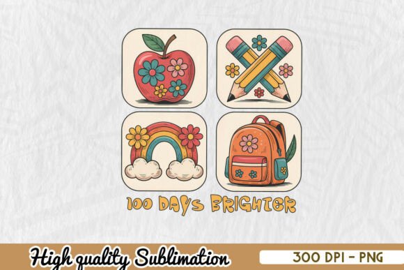 100 Days Brighter PNG for Crafts & Graphics
