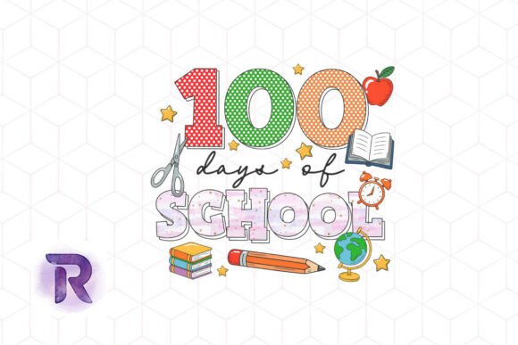 100 Days of School Teach PNG for Crafts & Graphics