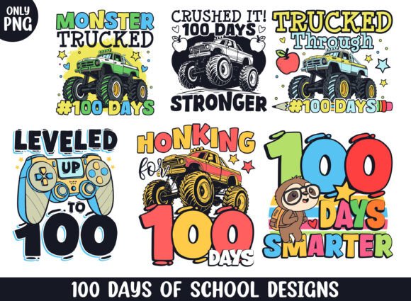100 Days School PNG: Graphics for Crafts