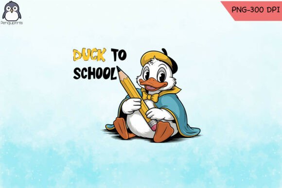 Duck to School PNG for Crafts & Graphics