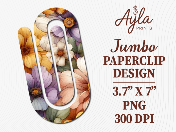 Floral Collage Paperclip: Graphics for Crafts