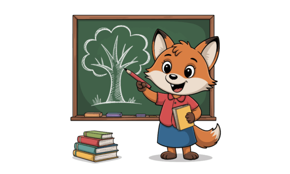 Fox Teacher Graphics for Crafts Branding