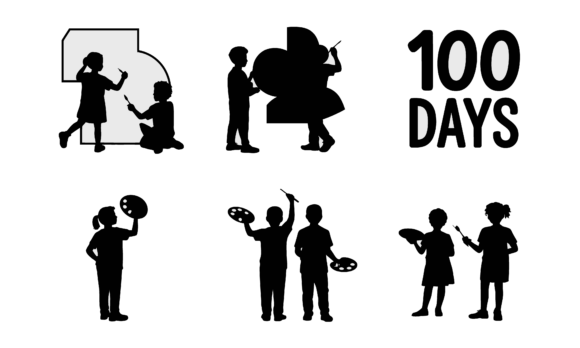 Kids 100 Days School Graphics for Crafts