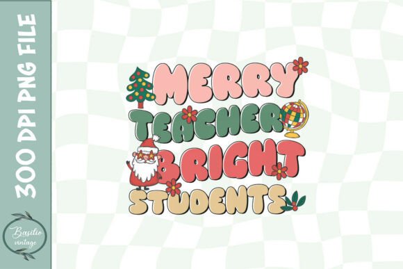 Merry Teacher PNG: Bright Graphics for Crafts