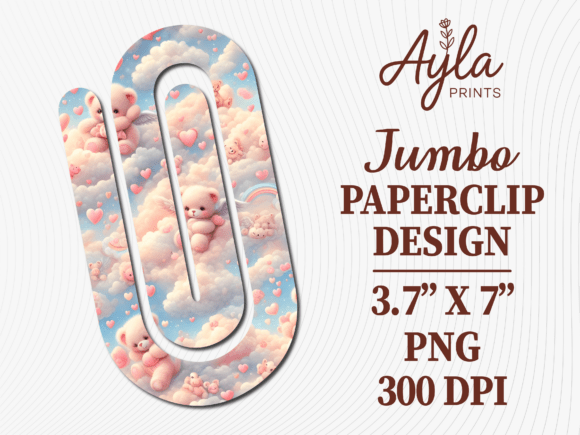 Pastel Cloud Teddy Bear Graphics for Crafts