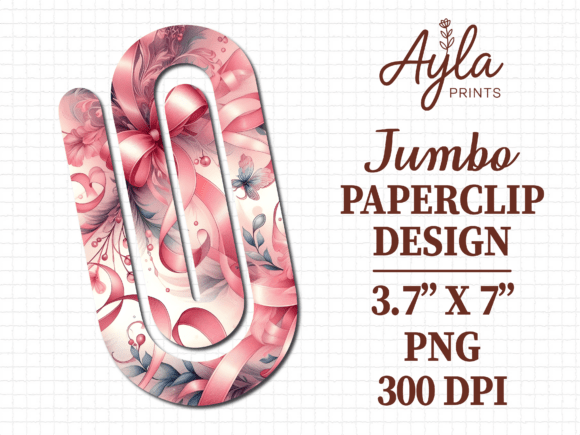 Pink Bow Paperclip Graphics for Crafts