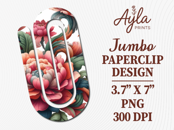 Pink Flowers Summer Paperclip Graphics & Crafts