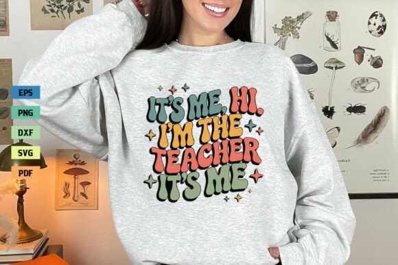 Retro Teacher Graphics for Crafts & Design