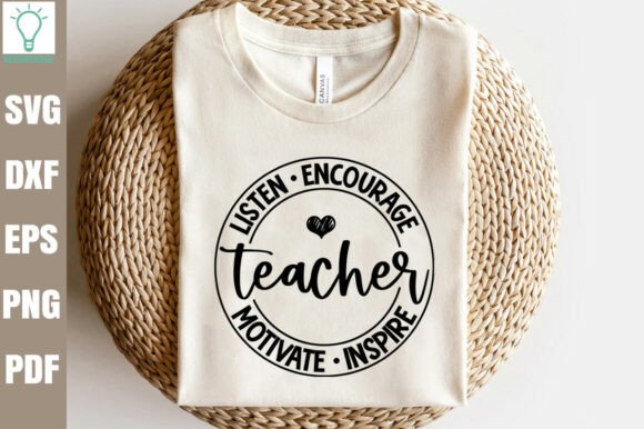 Reviewing Listen Encourage Teacher Motivate Inspi for Embroidery