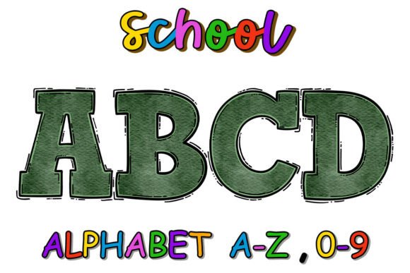 School Blackboard Letters: Graphics for Crafts