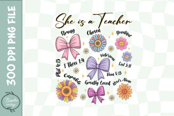 She is a Teacher Flower Graphics for Crafts