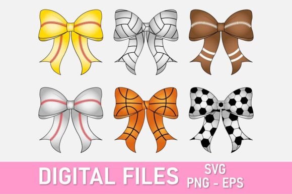 Sports Coquette Bow Graphics for Crafts