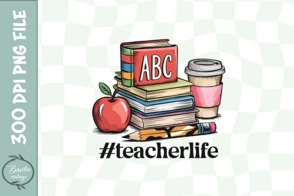 Teacher Life Apple PNG for Crafts & Graphics